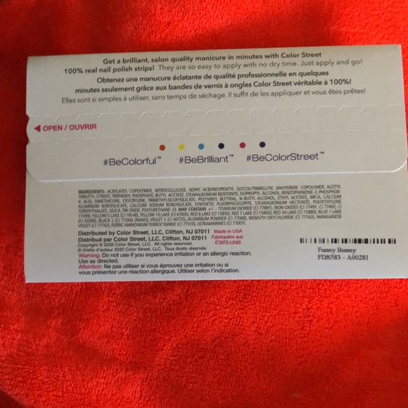 Retired Color Street Funny Bunny sealed! Adorable - Picture 3 of 3